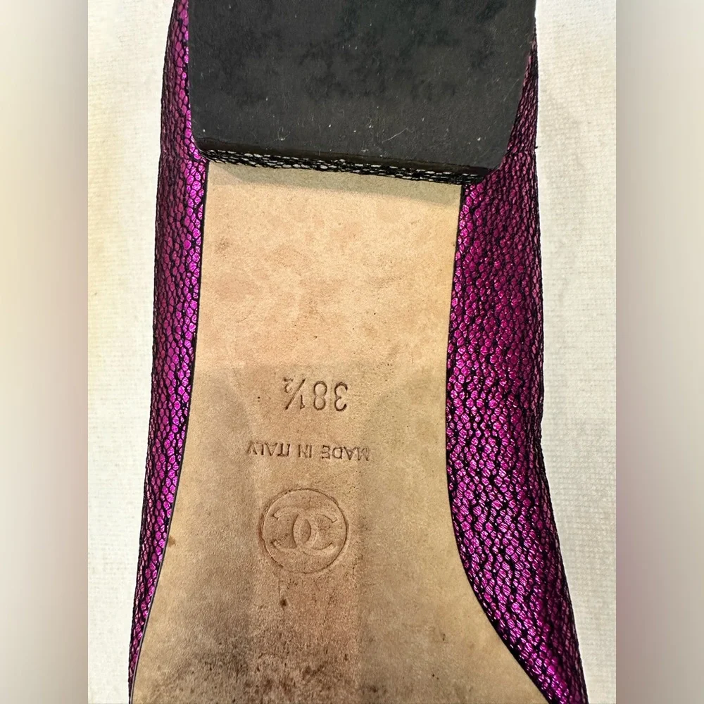 Chanel Women's Pink and Black Ballerina  Flats S: 38.5 - Picture 6 of 6